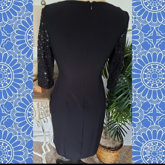 Nude black dress lace sexy cocktail party 6 event classy sophisticated wedding - Picture 4 of 5